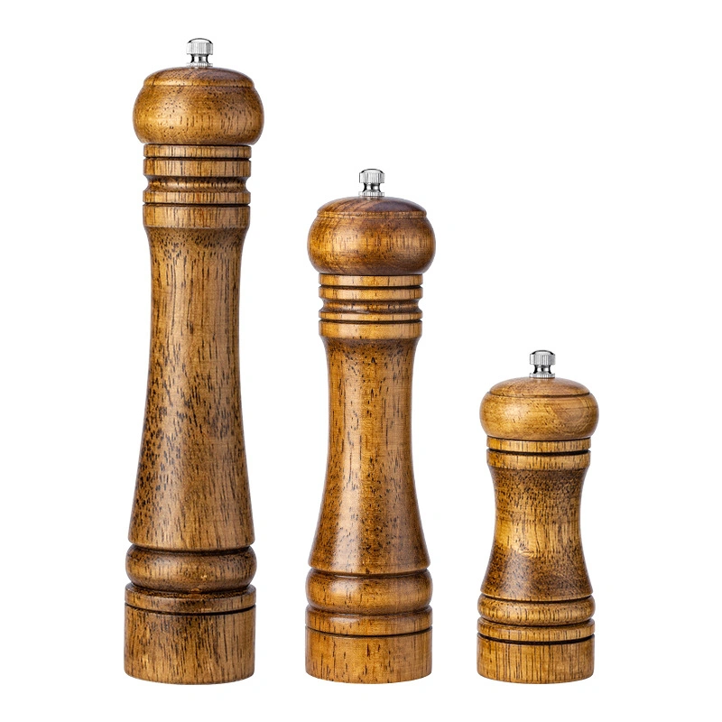 Wood Salt Pepper Mill Set Grinders Shakers with Adjustable Ceramic Rotor Wbb18185