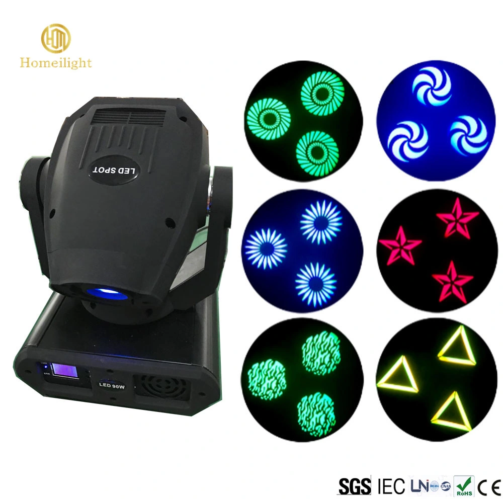 90W Luz de Cabeza Móvil LED Spot para Bodas, DJ, Disco, Efecto de Escenario