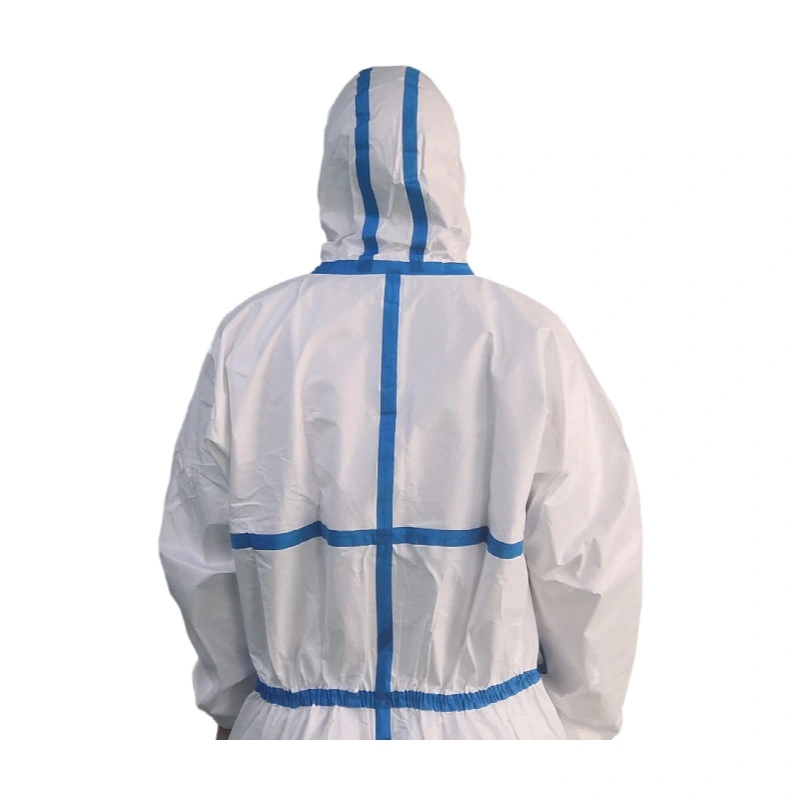 Safety Suit En14126 Disposable Coverall Suit Microporous Waterproof and Breathable Protective Clothing