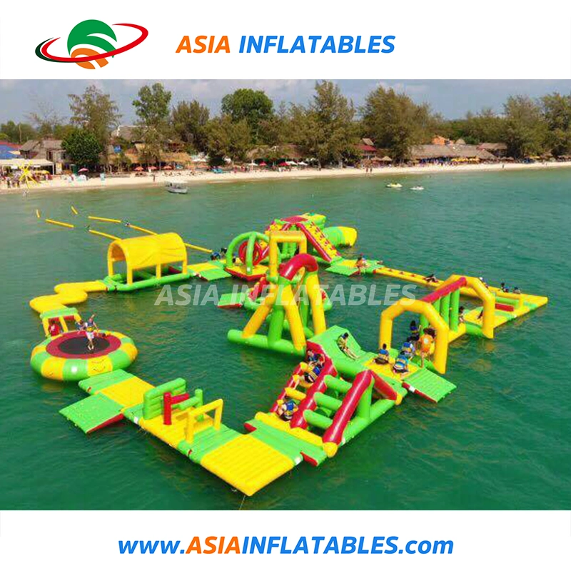 Взрослые и детские надувные водный парк острова с плавающей запятой Aqua водных игрушек