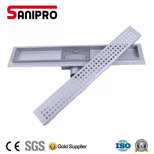 Sanipro Flat Cover Channel Grate Linear Floor Drains Heavy Duty Stainless Steel Shower Drain for Bathroom