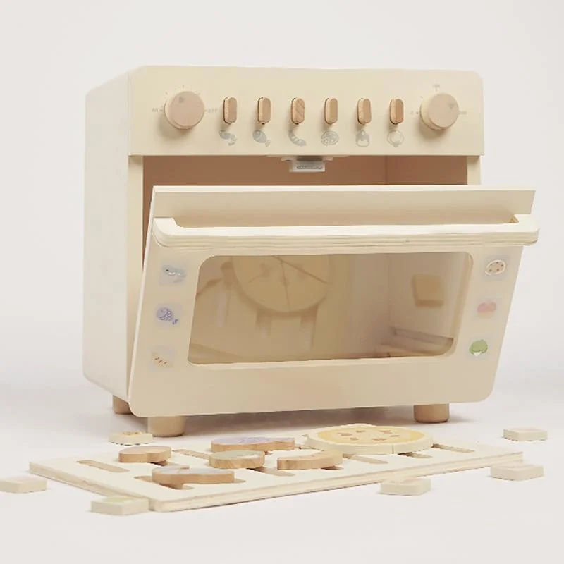 19PCS Wooden Prentend Toy Wooden Oven with Food