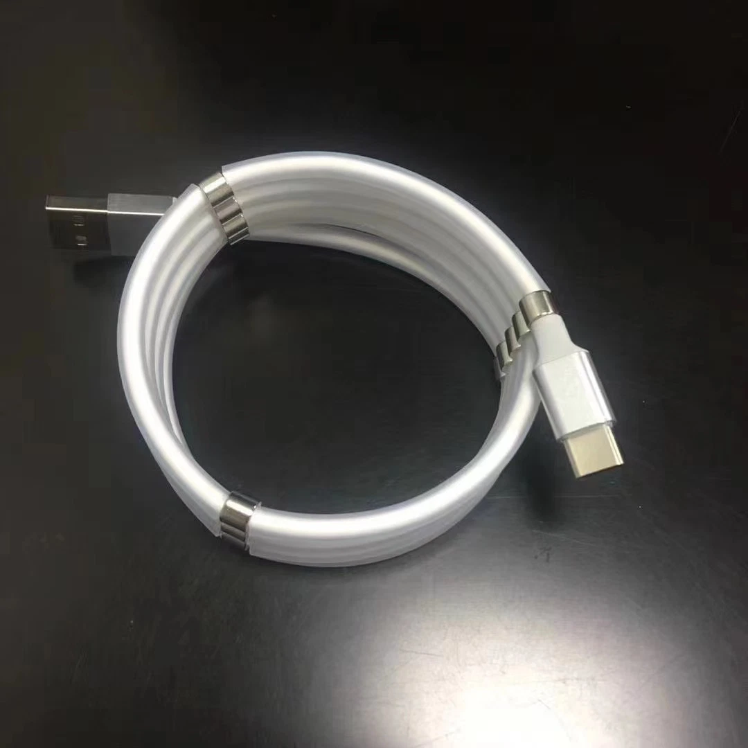 USB-Kabel magnetisch 2 in 1 USB auf Typ-C Stecker Micro Stecker mit Nylon Mesh Kabel für Handy-Laden Datenkabel 1m