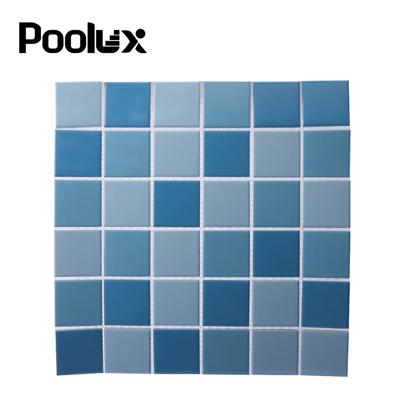 Poolux Neues Produkt Outdoor Classic Modern Non-Rutsch Square Light Sky Blau 300 * 300mm 6mm Dicke Schwimmbad Mosaik Fliesen