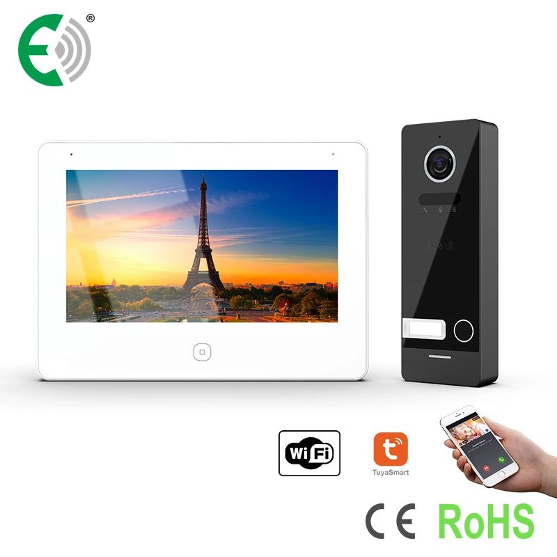 UTP de 7"/IP de vídeo con pantalla táctil WiFi Doorphone Onr de intercomunicación de la familia con la tarjeta desbloquear