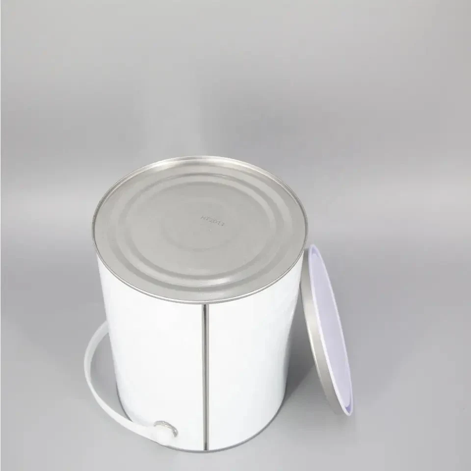 1 Gallon Metal Cans Packaging Removable Well Sealed Clear Paint Can with Plastic Handle