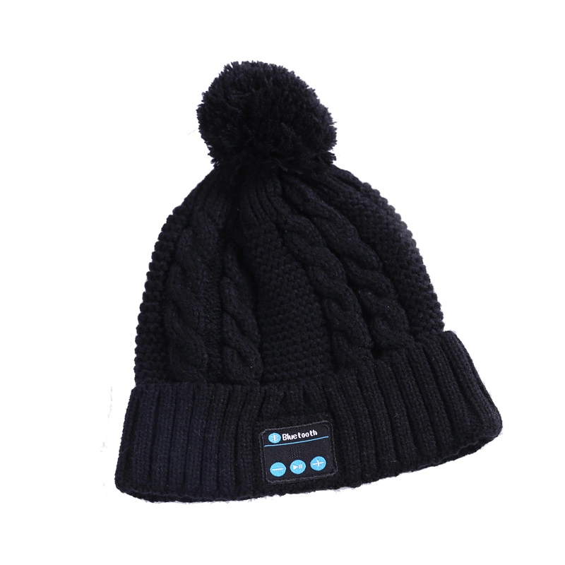 Gorro de Natal único com gorro Bluetooth para rapaz/rapariga/marido/homem/mulher Gorro de malha com bola de cabelo Music Esg13885