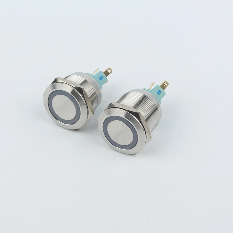 High quality/High cost performance  CE, RoHS Certification 22mm 1no1nc Momentary Ring Illuminated Aluminum Push Button Switch