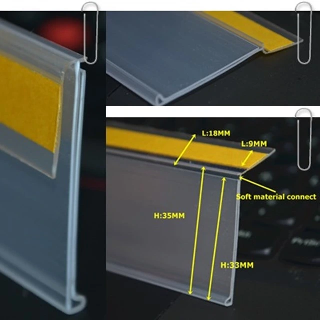 Plastic Data Strip PVC Price Tag Holder for Supermarket Shelves