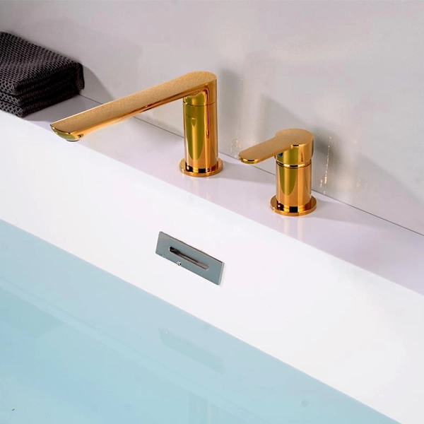 2 Löcher Single Handle Deck Montiert Messing Gold Badewanne Mischer Für Die Raumbadewanne