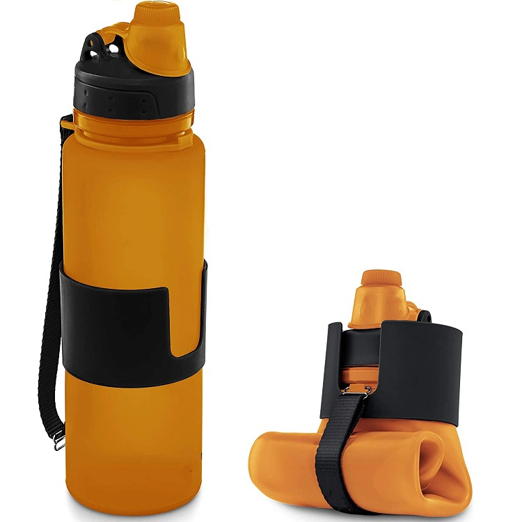 Collapsible Water Bottle, 750ml/26oz BPA Free Sports Travel Bottles CE Approved Portable Leak Proof Silicone Drink Bottle