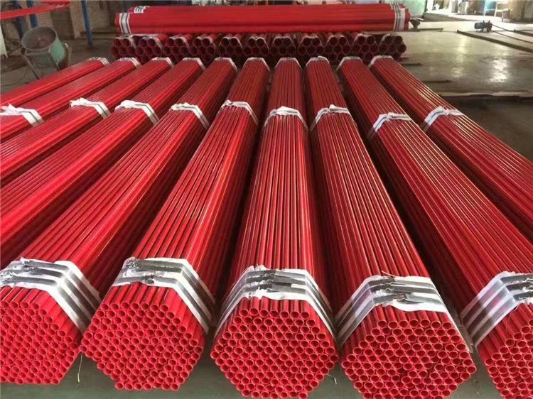 China Manufacture Reliable Supplier Painted Steel Pipe/Plastic Coated Pipe External PE Red Blue Plastic Coated Composite Steel Pipe