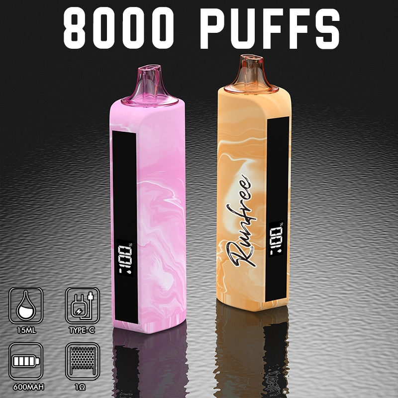 2023 Amazon Mini E cigarette Runfree 8000 puffs rechargeable Santé Meilleur achat Vapes à herbes sèches