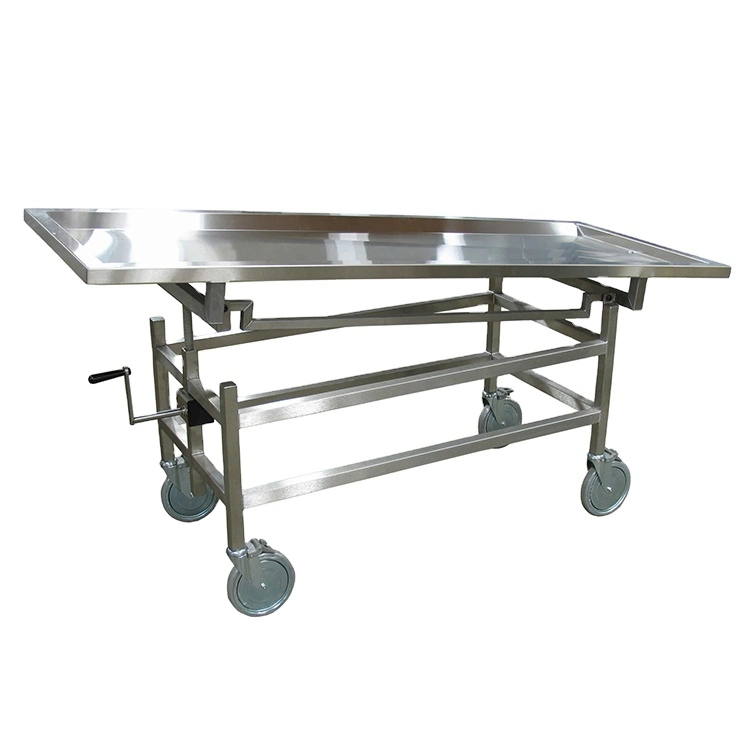 Medical Equipment Ystsc-2b Mortuary Equipment 304 Stainless Steel Hydraulic Corpse Trolley