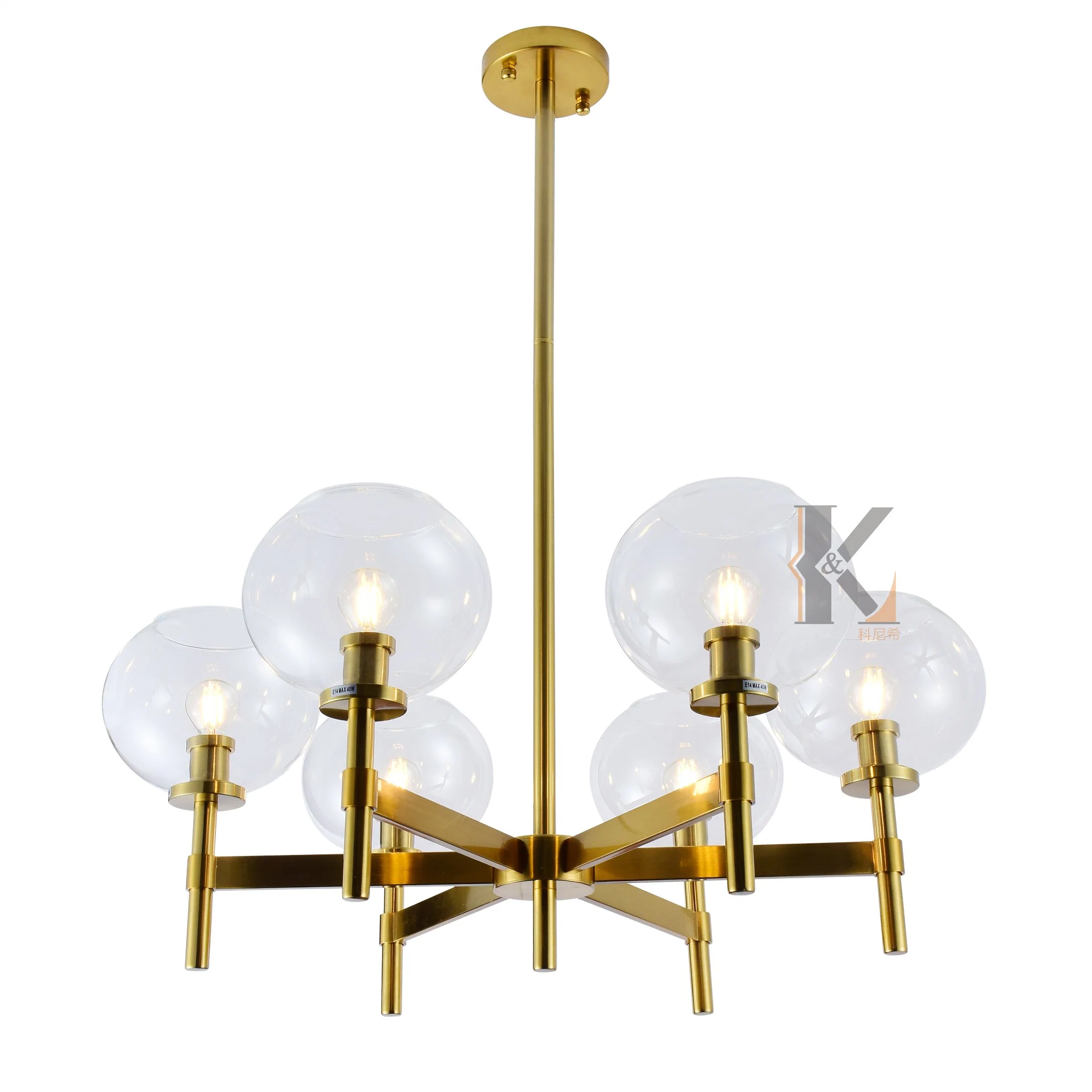 Luxo nórdicos moderna sala de estar decorativa Lâmpadas Loft Lustre pendurar redonda de vidro