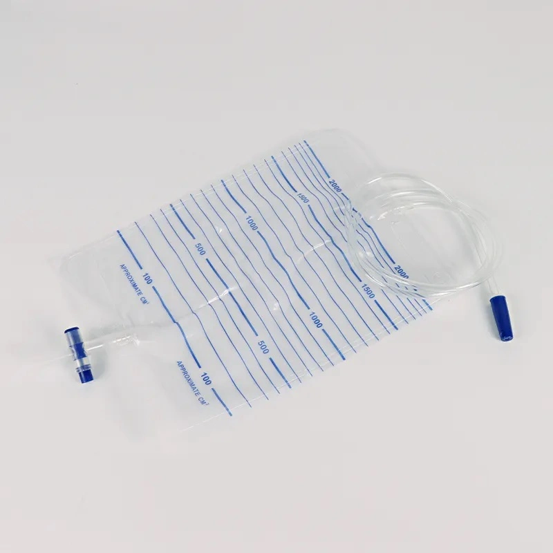 Disposable Medical PVC Sterilize Pull Push /T Valve Urine Bag with CE/ISO