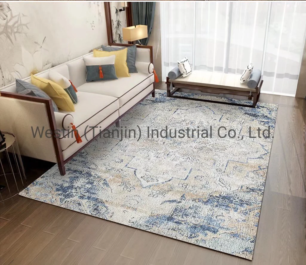 Polyester Washable Non Slip Canvas TPR Backing Soft Persian Carpet Traditional Rug Polyester 3D Printed Carpet for Livingroom