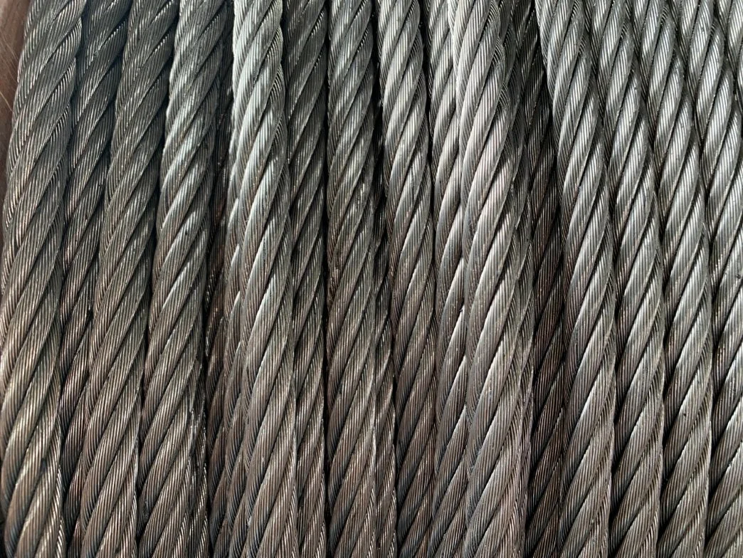 Electric Galvanized 6X15+7FC Steel Wire Rope Roll with Transparent Anti Water Proof Rust Protection