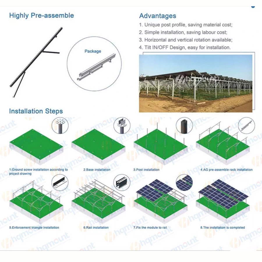 Suportes solares para explorações resistentes à corrosão HQ Mount Silver