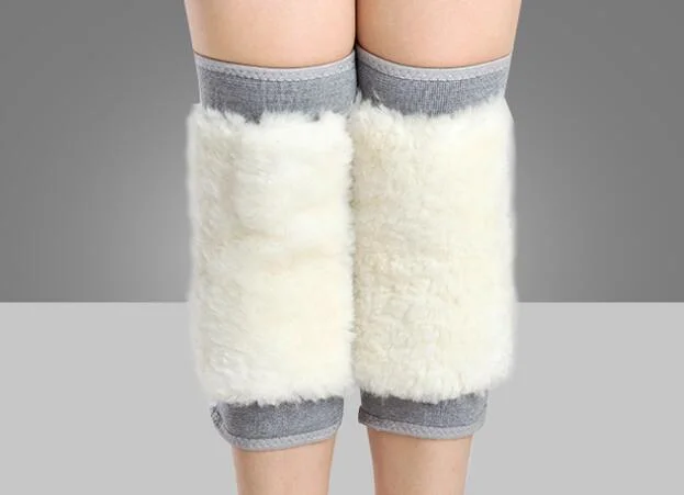 Comfortable Winter Cold Protection Real Wool Ultra Thick Long Warm Knee Brace Support