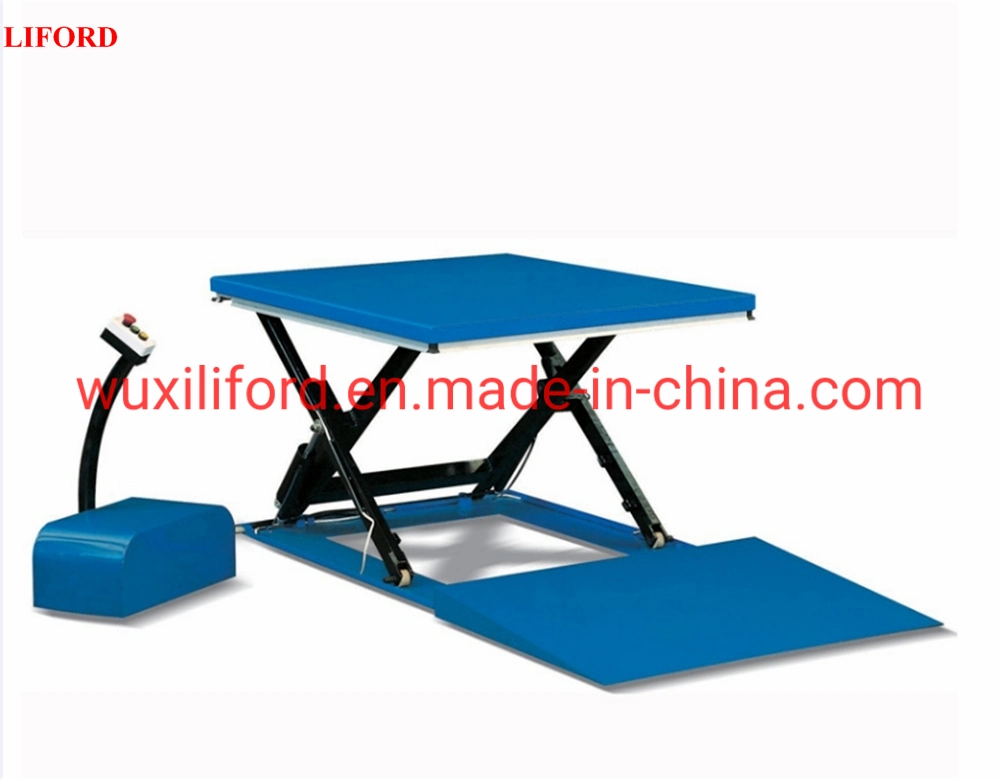 China Factory Electric Scissor Lift Hydraulic Lift Table Lifting Platform Super Low Cargo Scissor Lift Hy1001