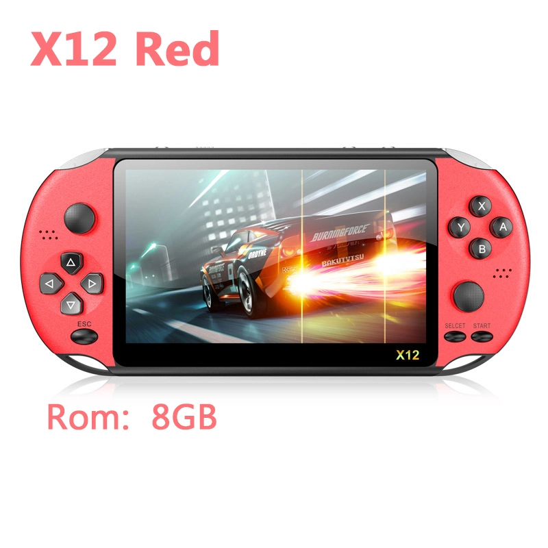 X12 Plus Retro Handheld Game Console 5.1/7,1 polegadas HD Screen Portable Leitor de jogos portátil de áudio Jogos clássicos incorporados