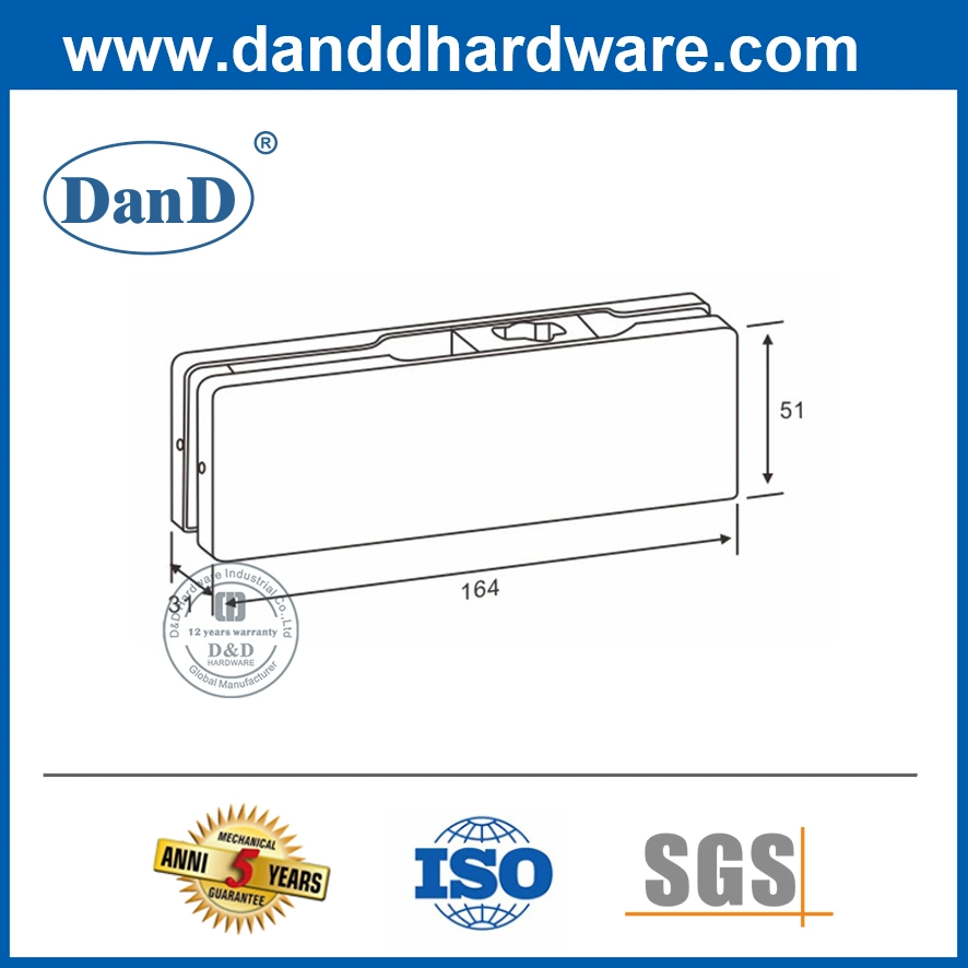 Buena calidad 10-12mm Acero inoxidable cubierta hardware dentro de fundición aluminio Baño de cristal Ducha Puerta Fondo de cierre de parche