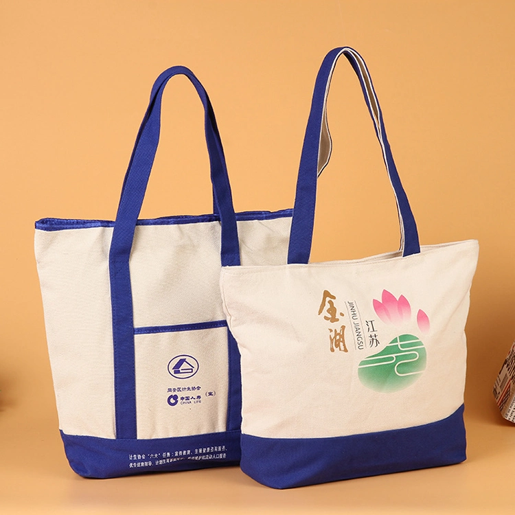 Custom Promotion Cheaper Outdoor Drawstring Cotton Canvas Shopping Tote Bag