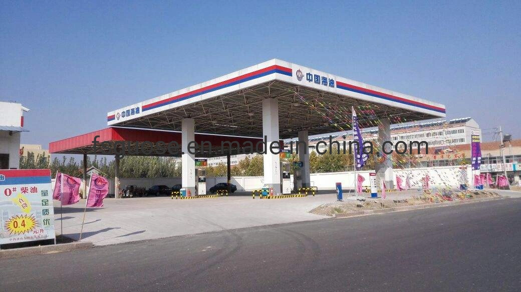 Outdoor-Produkte Gas Station Stahl Struktur Canopy Design