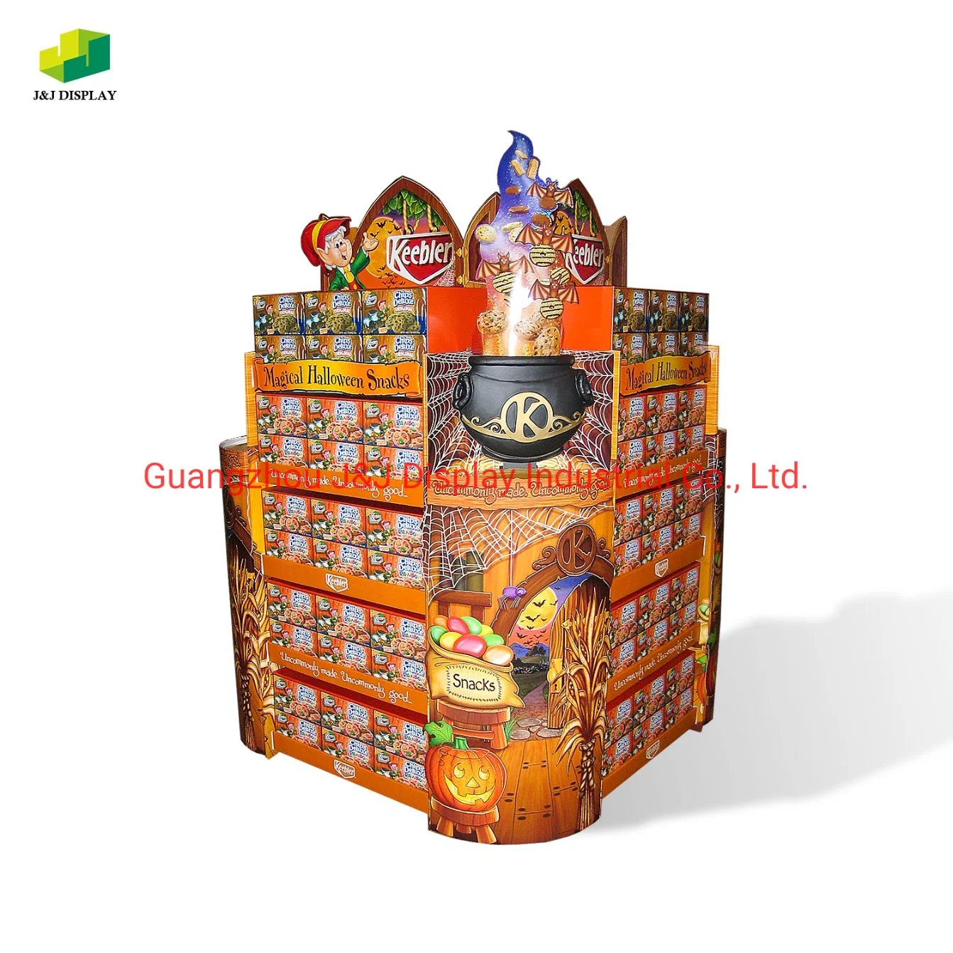 Supermarkets Cosmetic Perfume Floor Security Cardboard Exhibition Display Stand for Retail