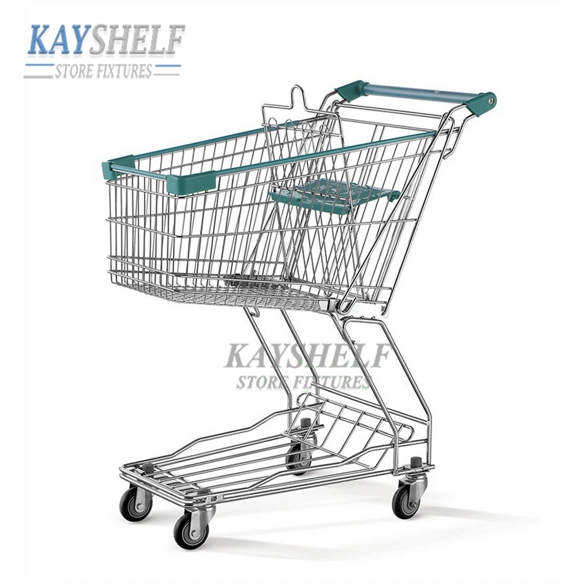 Großhandel/Lieferant Hand Push 4 Räder Supermarkt Metall Trolley Shopping Carts