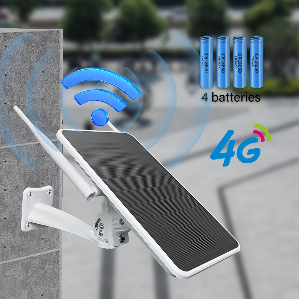 Enrutador de tarjeta SIM 4G resistente al agua para exteriores con cámara solar WiFi alimentada por batería 4*18650 de larga duración en espera