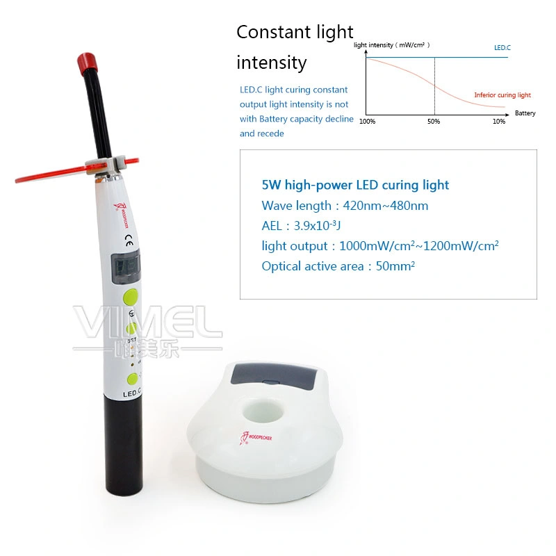 Woodpecker Dental LED-C Lâmpada LED sem fio para fotopolimerização com bateria original.