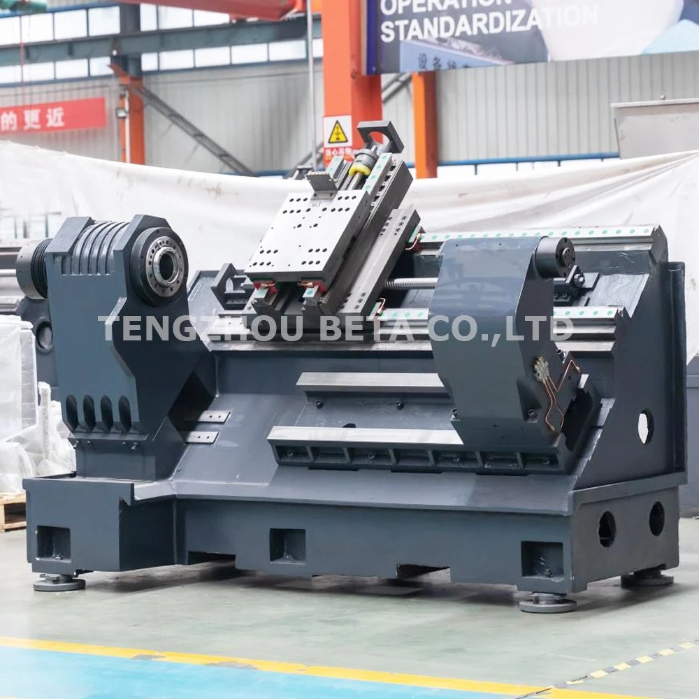 Torno CNC de cama inclinada horizontal Fanuc de alta velocidade de precisão com motor de servo de torre automática para virar metal - TCK50A.