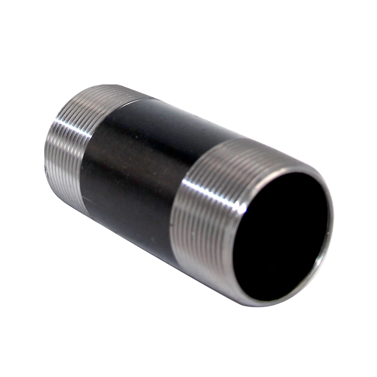 Black Carbon Steel Welded Seamless Bsp NPT Thread Pipe Nipple for Oil