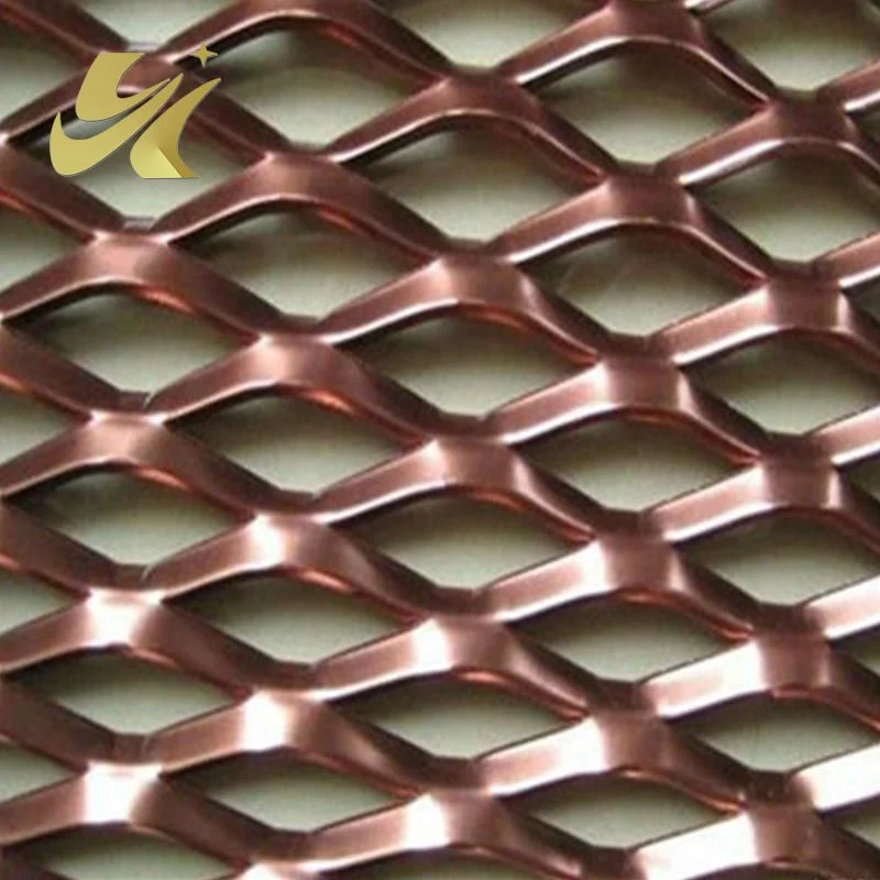 Decorative Netting Sheet Diamond Hole Wire Copper Expanded Metal Decoration Mesh