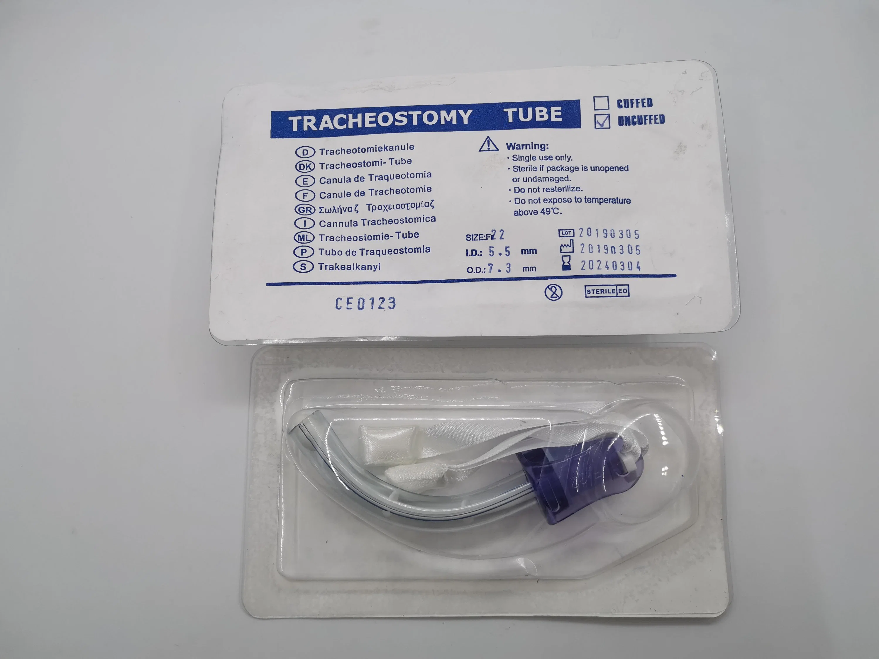 Disposable Medical Reinforced Tracheostomy Tube Cuff Type