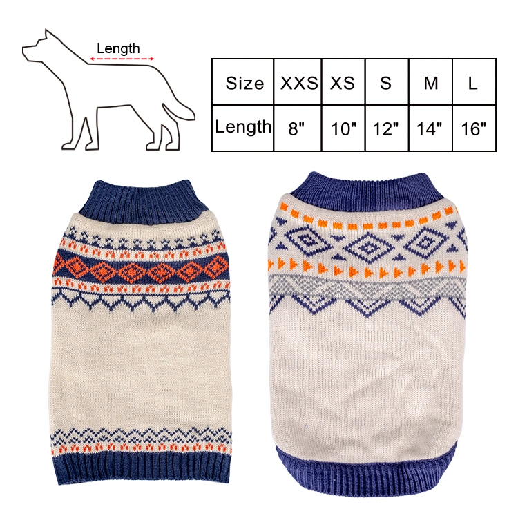 Rena Pet High quality/High cost performance  Autumn Warm Knitted Acrylic Comfortable Fashionable Pet Sweater