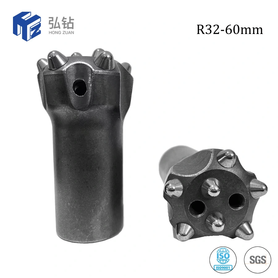 Top Hammer Drill Bit R32 57mm Wear Resistant Mining Thread Button Bit Retractable Carbide Drill Bit