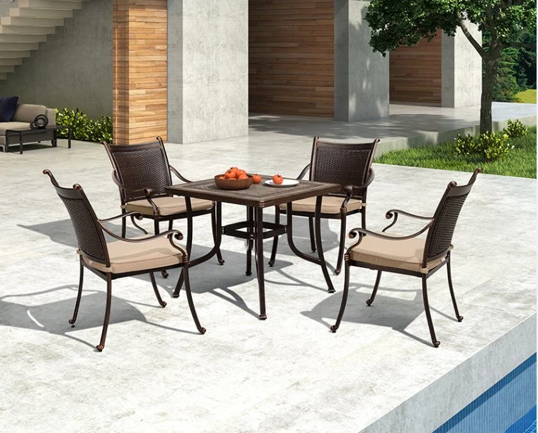 Chinese Modern Leisure Outdoor Garden Patio Restaurant Home Living Room Wooden Table Wicker Rattan Sofa Aluminum Metal Interior Bar Dining Furniture