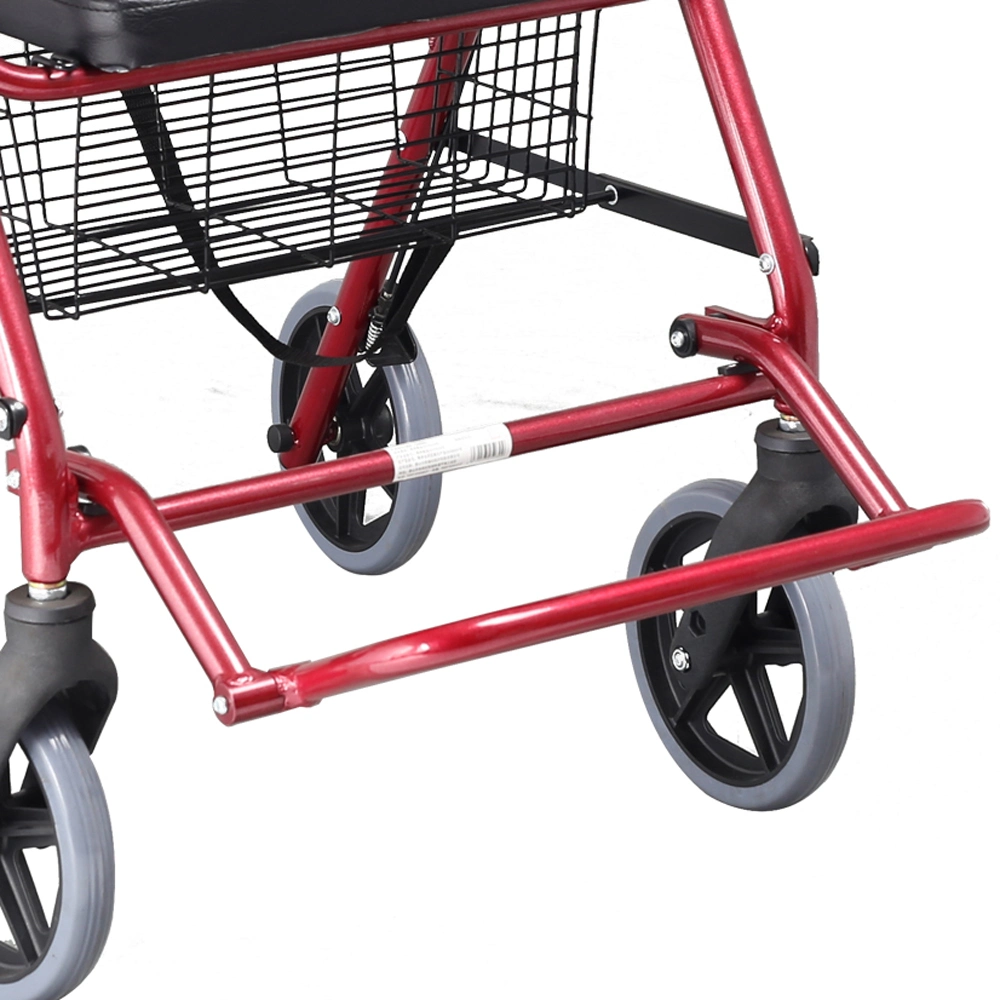 Rollator ligera de aluminio con reposapiés plegable de Walker