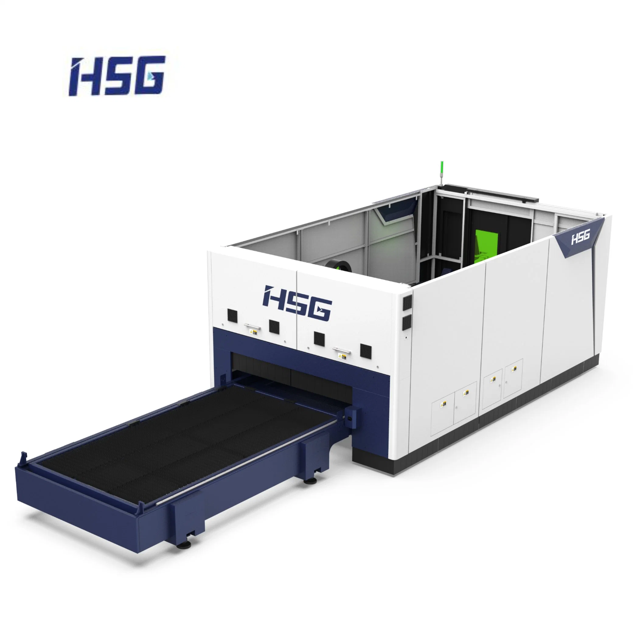 China Fabricante de metal láser de lámina metálica Hsg máquinas de corte láser con el doble de las plataformas de intercambio con 1500-6600Raycus W Fuente de alimentación