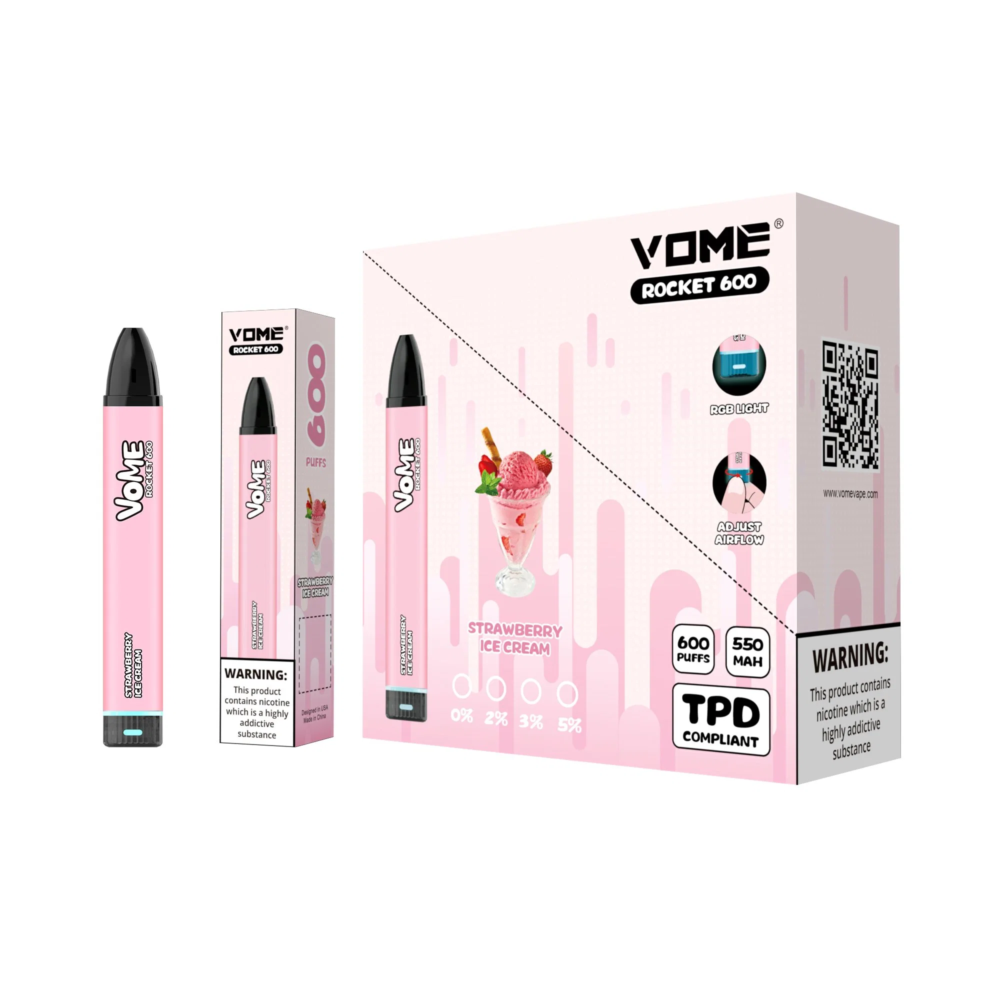 Chine Vente en gros barres vaporisateurs personnalisées Vape Pen jetable Amazon Prix Runfree Best Rocket 600 Puff E cigarette nicotine expédition libre Jus de grands singes bon marché