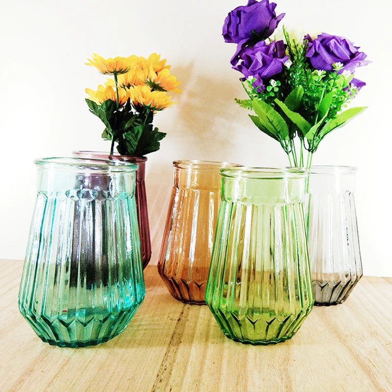 Fancy Fashion Fantastic Colorful Glass Flower Vase for Decoration Home Use