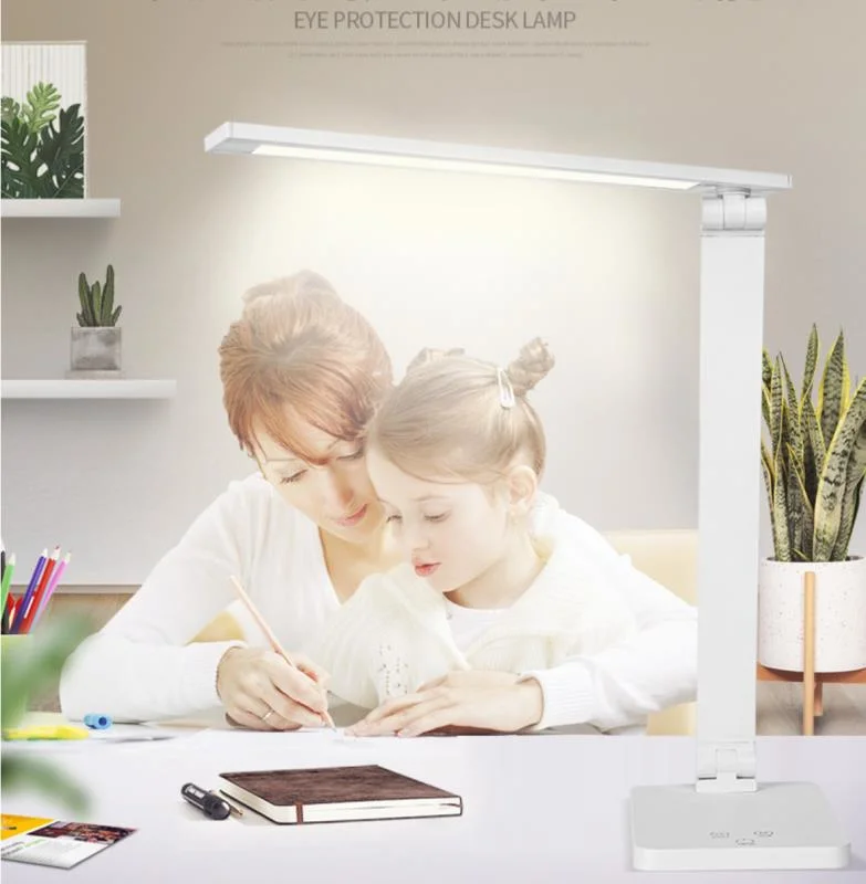 Atenuación táctil plegable ajuste de color LED Luz de escritorio dormitorio de estudiantes Luz de lectura