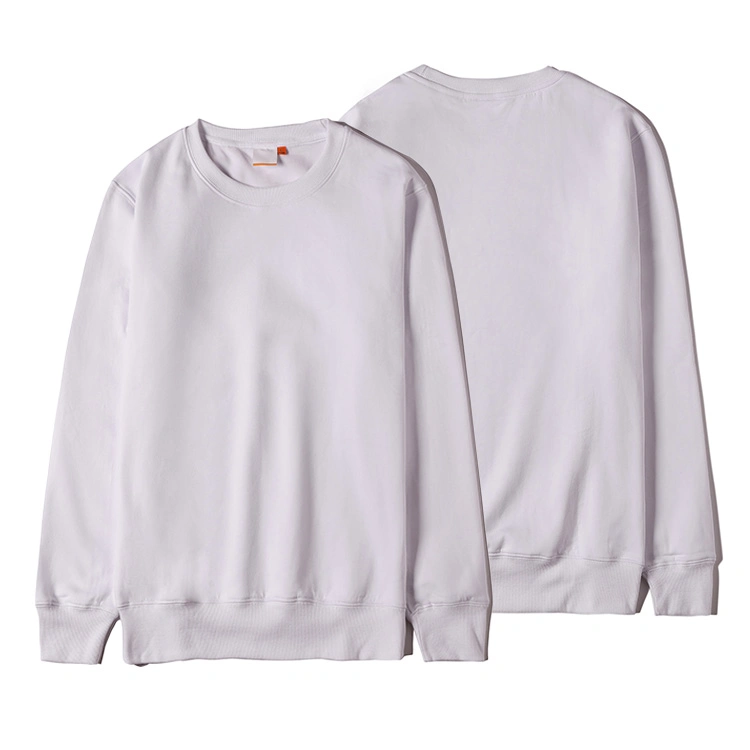 Unisexe plaine vierge Crew Neck Chenille logo gaufré Crewneck molleton de coton brodé personnalisé Sweat-shirt