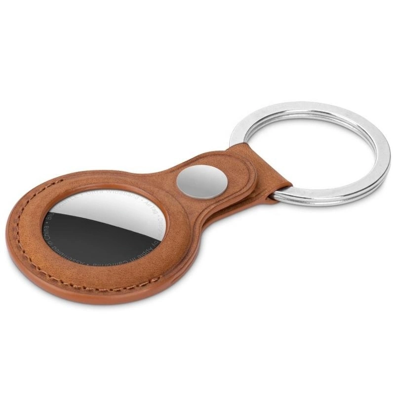 Customized Wholesale/Supplier Custom Metal Key Ring Leather Keychain for Airtag GPS Tracker