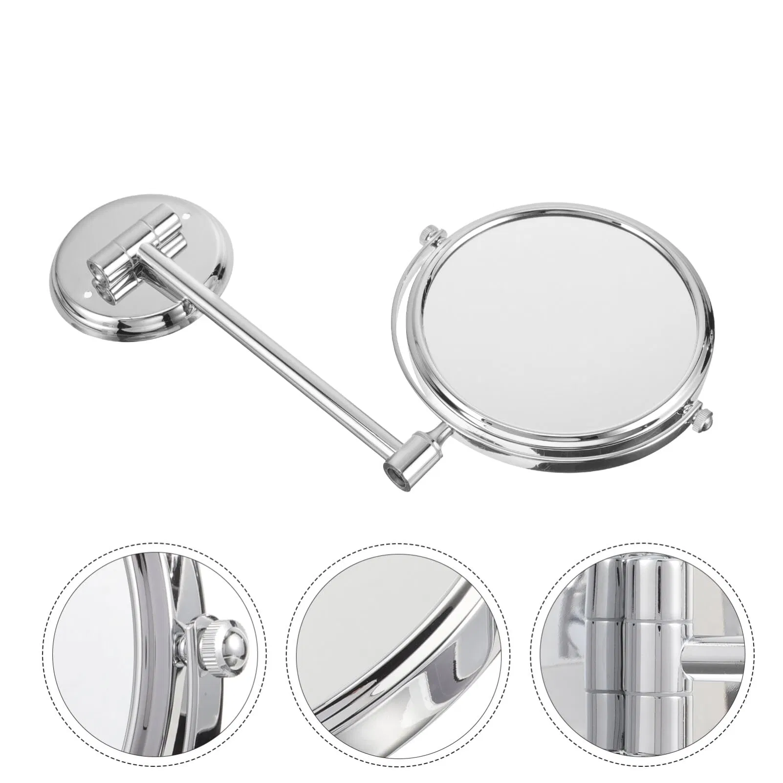 Chrome Stainless Steel Wall Mounted Double Sided Bathroom Makeup Mirror with 1X 3X Magnifying