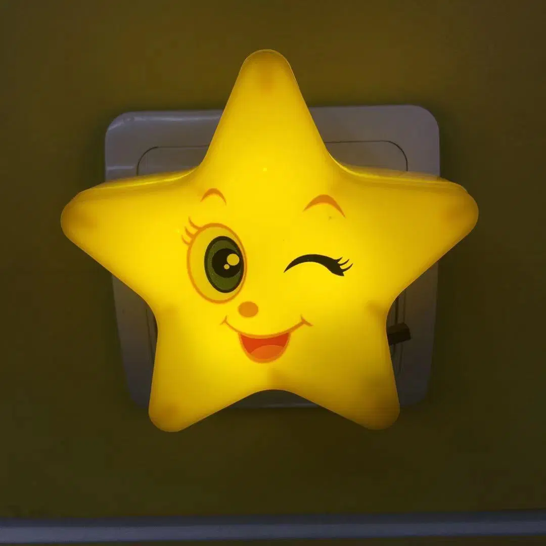 LED Plug-in Night Light for Kids Dusk to Dawn Sensor Star Night Lights Pentagram Shaped LED Light Lamps for Bedroom Bathroom Kids Room, Take Care Children Sleep