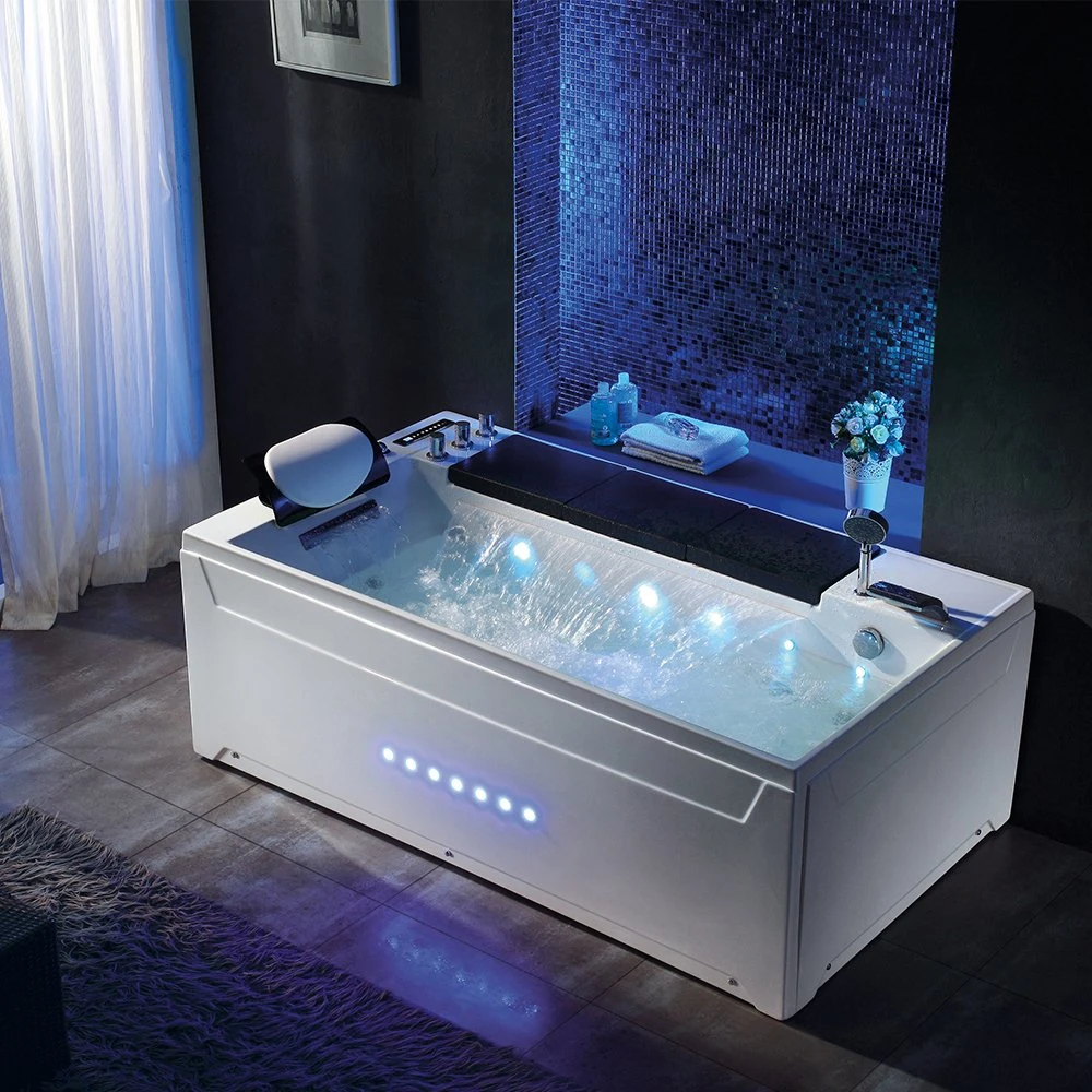 Mode Einzelsitz mit bunten Wasserfall Acryl Massage Whirlpool Badewanne